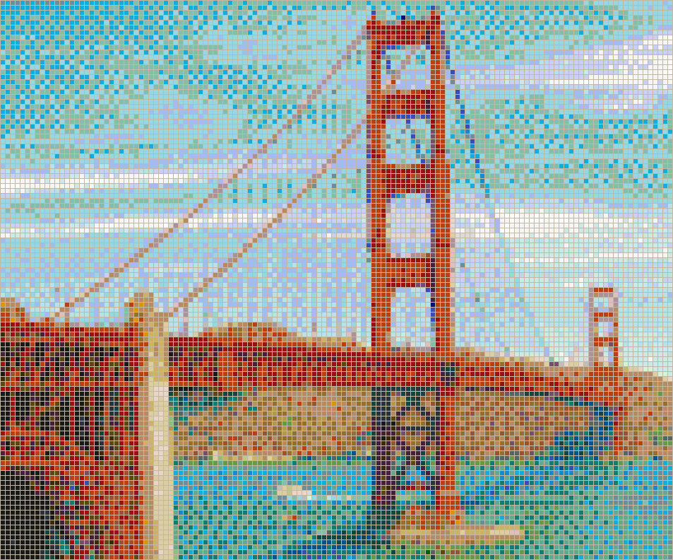 Pixelated Golden Gate Bridge